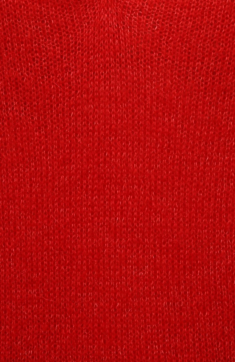 Женский пуловер GUCCI красного цвета, арт. 670624/XKB1V | Фото 5 (Длина (для топов): Стандартные; Материал внешний: Шерсть; Рукава: Длинные; Женское Кросс-КТ: Пуловер-одежда; Стили: Романтичный; Нос: Не проставлено)
