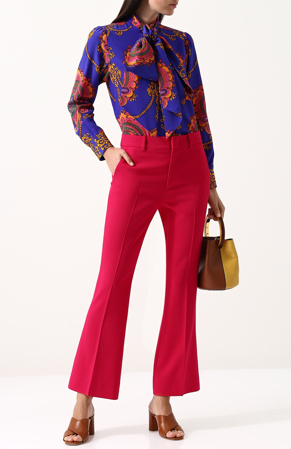 Укороченные однотонные брюки со стрелками GUCCI, арт. 497762/ZKR01, фото 2