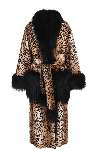 Шуба из меха козлика с отделкой из меха лисы DOLCE & GABBANA, арт. 0102/F0T17F/FUPRL, фото 1