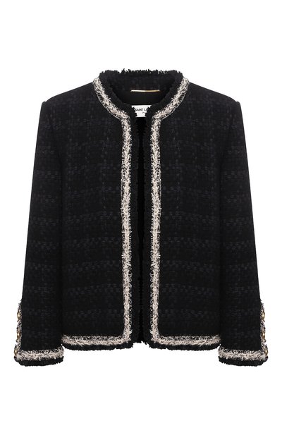 Женский жакет из шерсти и шелка SAINT LAURENT, арт. 653214/Y5C78