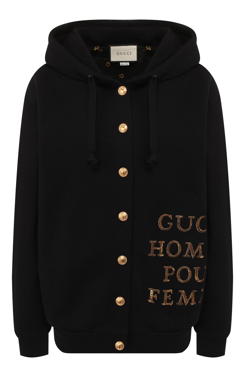 Хлопковый кардиган GUCCI черного цвета по цене 150500 руб., арт. 572808/XJA5D, фото 1 Хлопковый кардиган GUCCI, арт. 572808/XJA5D, фото 1