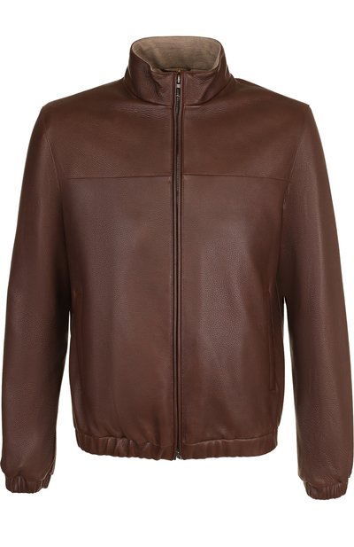 Кожаный бомбер с воротником стойкой LORO PIANA, арт. FAI2408, фото 1