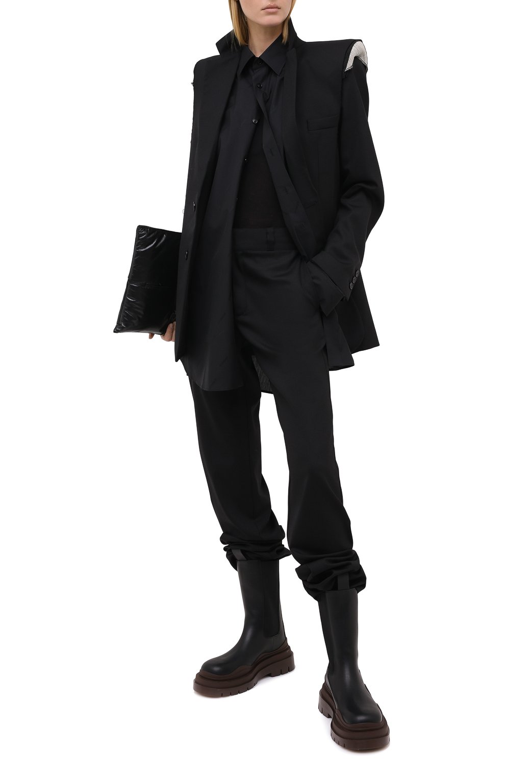 Шерстяной жакет VETEMENTS черного цвета по цене 217500 руб., арт. WAH21JA021 1208/BLACK, фото 2 Шерстяной жакет VETEMENTS, арт. WAH21JA021 1208/BLACK, фото 2