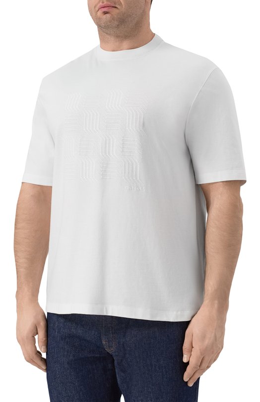 Хлопковая футболка Canali T0943/MJ02436_001 Белый  T0943/MJ02436_001 Фото 3