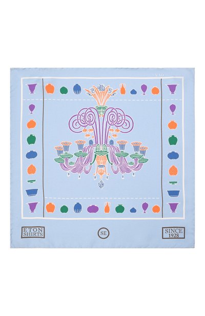 Шелковый платок ETON голубого цвета по цене 6470 руб., арт. A000 32950, фото 3 Шелковый платок ETON, арт. A000 32950, фото 3