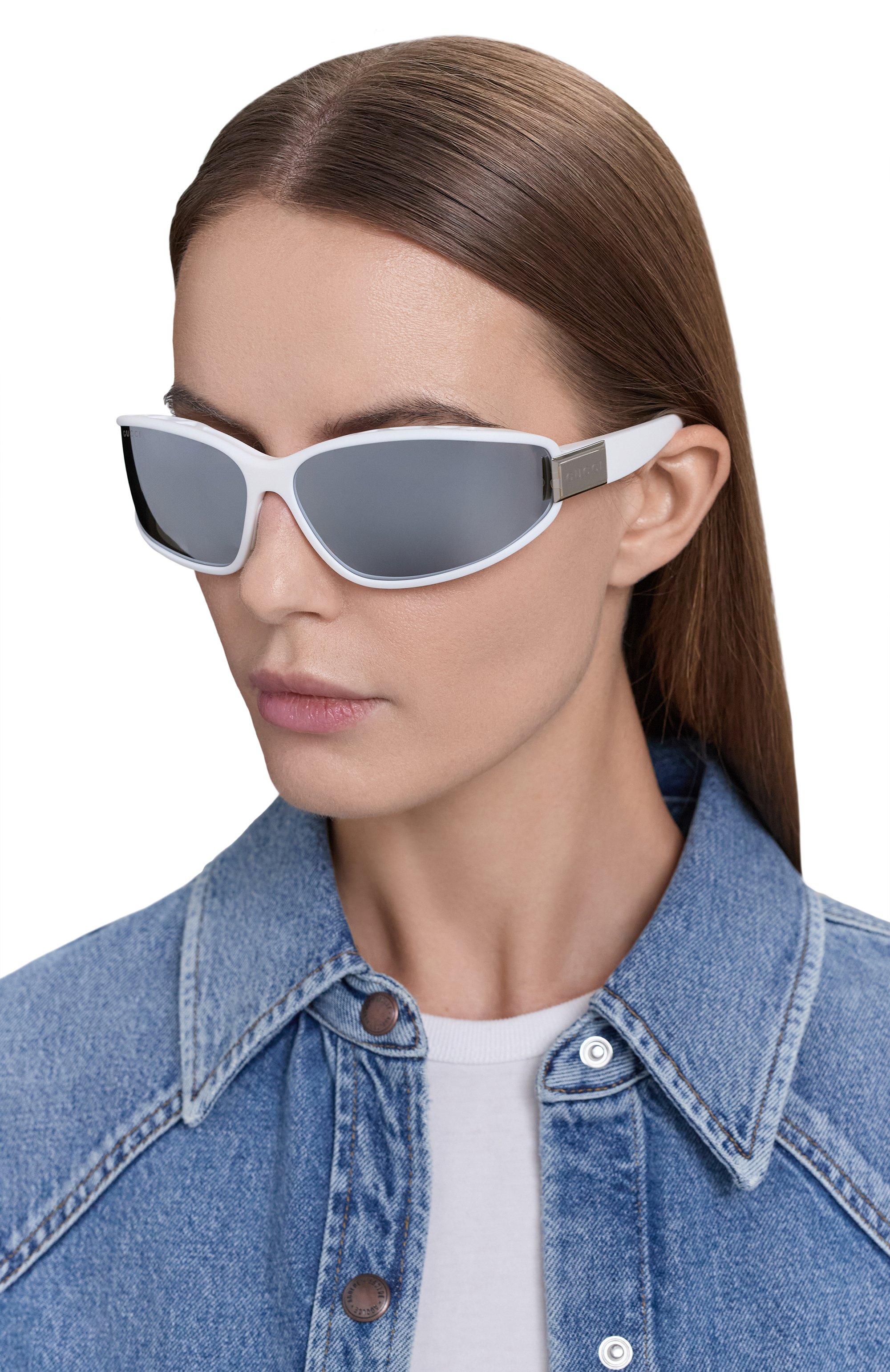 Солнцезащитные очки GUCCI белого цвета по цене 46350 руб., арт. GG2011S 003, фото 3 Солнцезащитные очки GUCCI, арт. GG2011S 003, фото 3