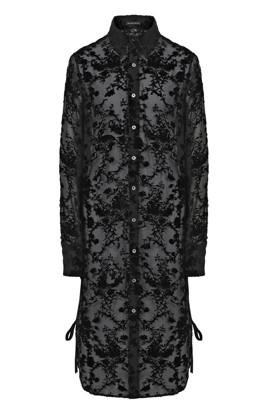Блузка из вискозы и шелка Ann Demeulemeester B0013140/FA616 Чёрный B0013140/FA616