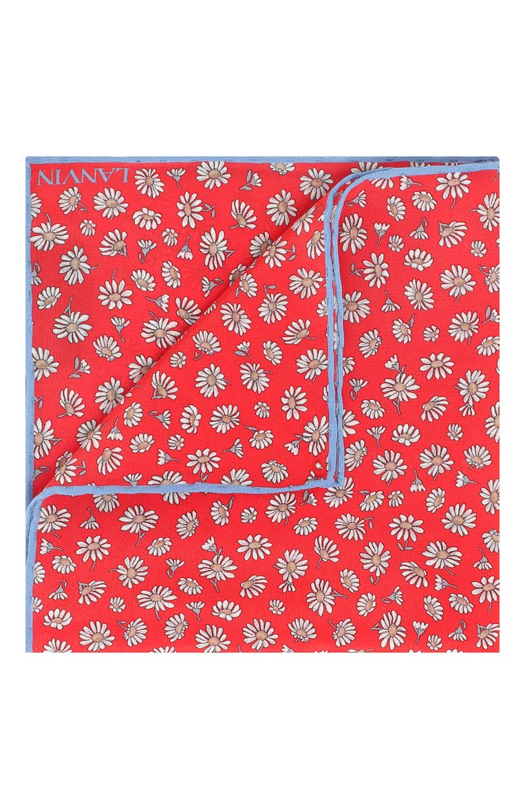 Мужской шелковый платок LANVIN красного цвета, арт. 2915/HANDKERCHIEF | Фото 1 (Материал: Текстиль, Шелк; Материал сплава: Проставлено; Нос: Не проставлено)