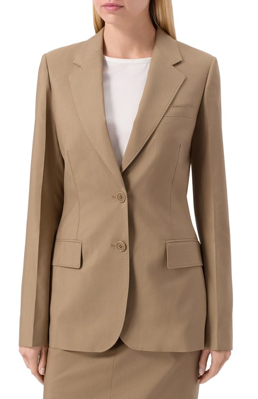 Жакет из шерсти и шелка MVST 25E/X2P/0/L041/3038 Бежевый  25E/X2P/0/L041/3038 Фото 3