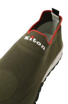 Мужские текстильные кроссовки KITON хаки цвета, арт. USSA324N0104505 | Фото 7 (Драгоценные камни: Проставлено; Материал внутренний: Натуральная кожа; Подошва: Массивная; Материал внешний: Текстиль; Материал сплава: Проставлено; Стили: Классический; Материал утеплителя: Без утеплителя; Кросс-КТ: Низкие)