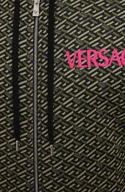 Хлопковая толстовка VERSACE хаки цвета по цене 157500 руб., арт. 1002628/1A01929, фото 5 Хлопковая толстовка VERSACE, арт. 1002628/1A01929, фото 5