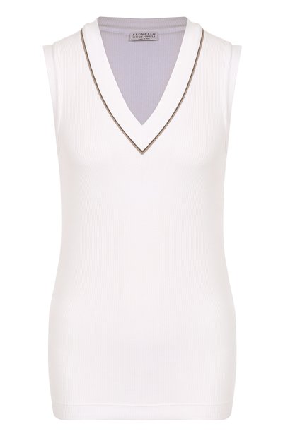 Женский хлопковый топ BRUNELLO CUCINELLI, арт. MG902FP312