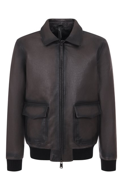 Мужская кожаный бомбер NEVER ENOUGH, арт. MJL032
