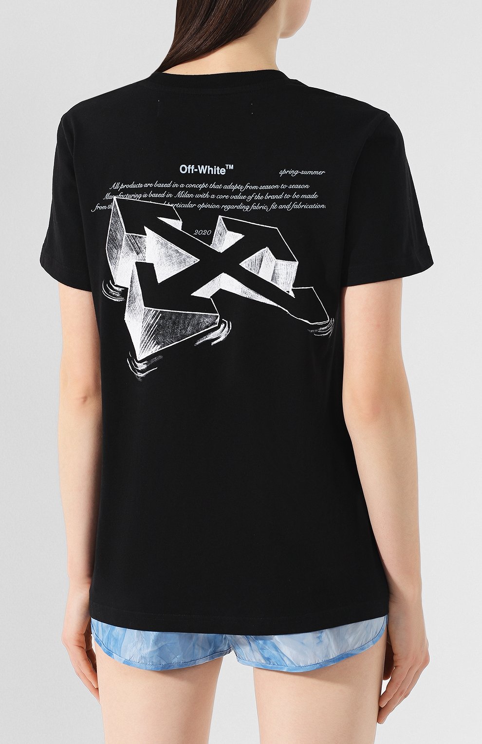 Хлопковая футболка OFF-WHITE, арт. 0WAA049R20B070431001, фото 4