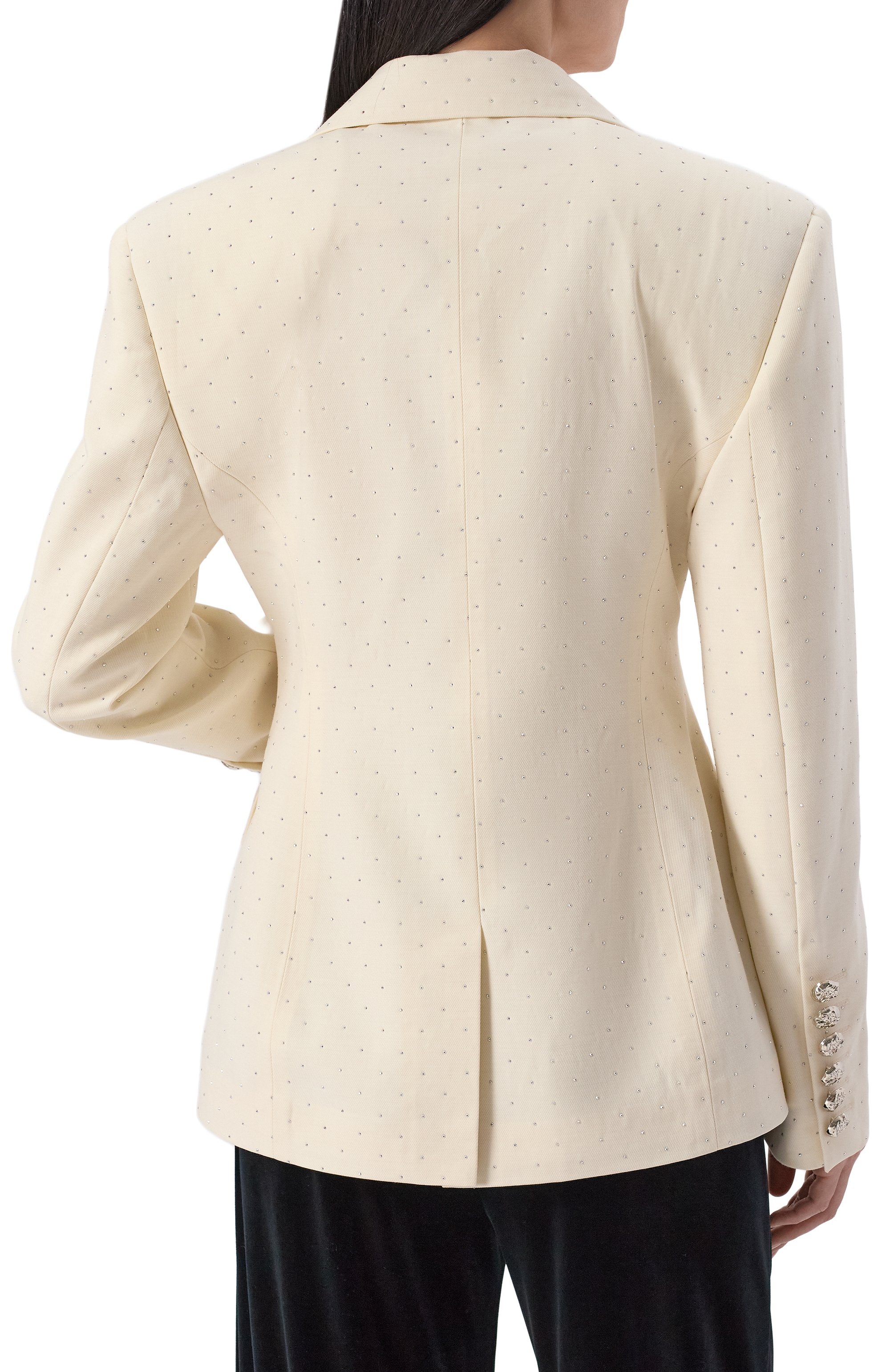 Жакет с отделкой стразами ALINE кремового цвета по цене 44500 руб., арт. AL043601, фото 4 Жакет с отделкой стразами ALINE, арт. AL043601, фото 4