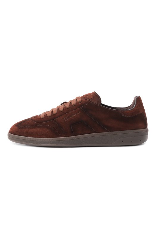 Замшевые кеды Santoni WBPG61415DKTTTYD Коричневый  WBPG61415DKTTTYD Фото 4