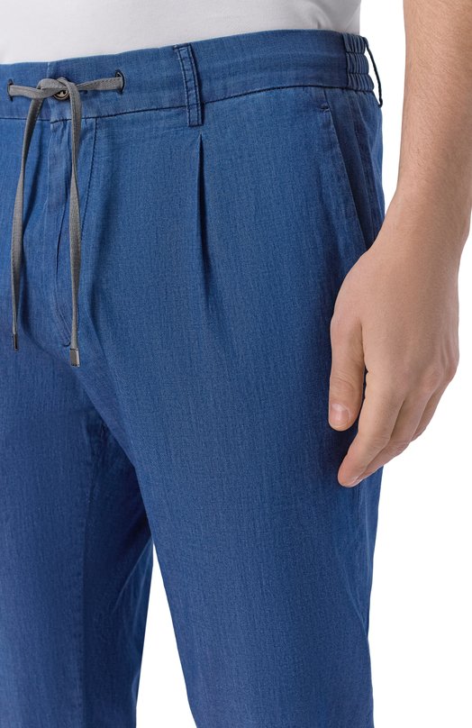 Хлопковые брюки Berwich SPIAGGIA 1P-GD/AL1717X Синий  SPIAGGIA 1P-GD/AL1717X Фото 5