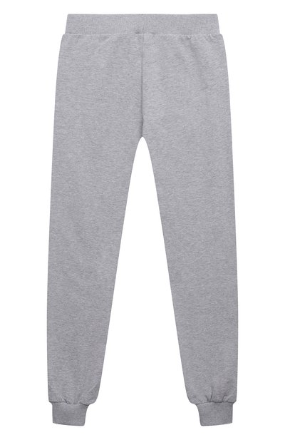 Хлопковые джоггеры MOSCHINO светло-серого цвета по цене 9415 руб., арт. HUP07P/LDA27/10-14, фото 2 Хлопковые джоггеры MOSCHINO, арт. HUP07P/LDA27/10-14, фото 2