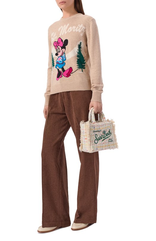 Пуловер из шерсти и вискозы MC2 Saint Barth QUE0018-02252I/NEW QUEEN C Бежевый  QUE0018-02252I/NEW QUEEN C Фото 2