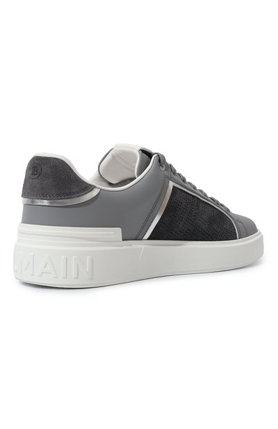 Кожаные кеды b-court BALMAIN серого цвета по цене 72050 руб., арт. AM0VI321LTCB, фото 5 Кожаные кеды b-court BALMAIN, арт. AM0VI321LTCB, фото 5