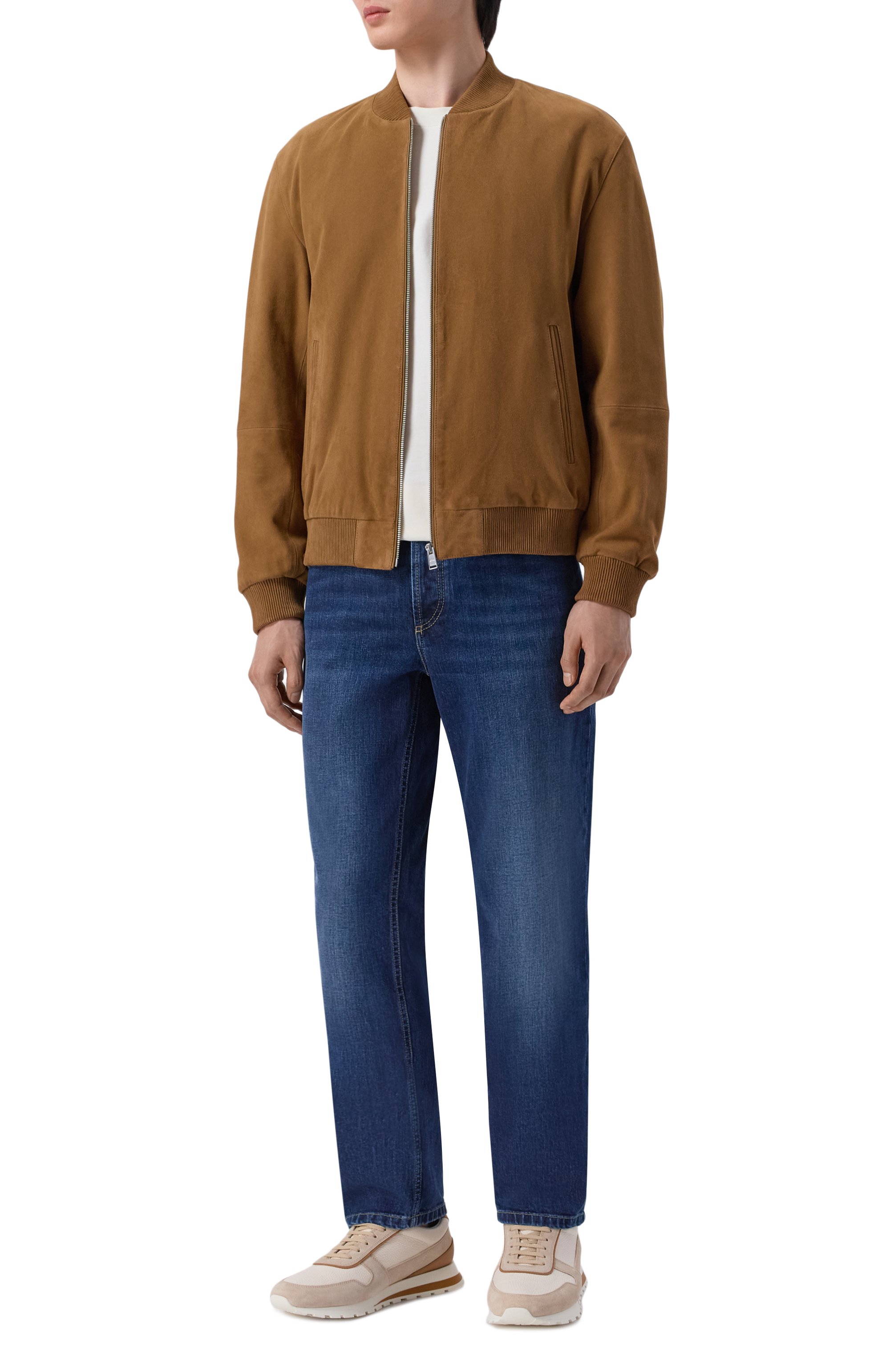 Замшевый бомбер BOSS коричневого цвета по цене 82950 руб., арт. 50543213, фото 2 Замшевый бомбер BOSS, арт. 50543213, фото 2