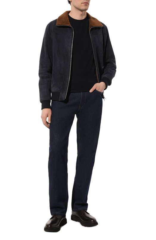 Футболка из вискозы и кашемира Giorgio Armani 3DSM71/SJGUZ Синий  3DSM71/SJGUZ Фото 2