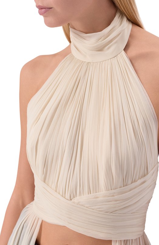 Шелковый топ Zuhair Murad RTP26025/CHSI028 Кремовый  RTP26025/CHSI028 Фото 4