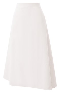 Женская льняная юбка JIL SANDER белого цвета, арт. J04MA0006/J60001 | Фото 1 (Длина Ж (юбки, платья, шорты): Миди; Материал сплава: Проставлено; Драгоценные камни: Проставлено; Материал внешний: Лен; Стили: Минимализм; Кросс-КТ: костюм)