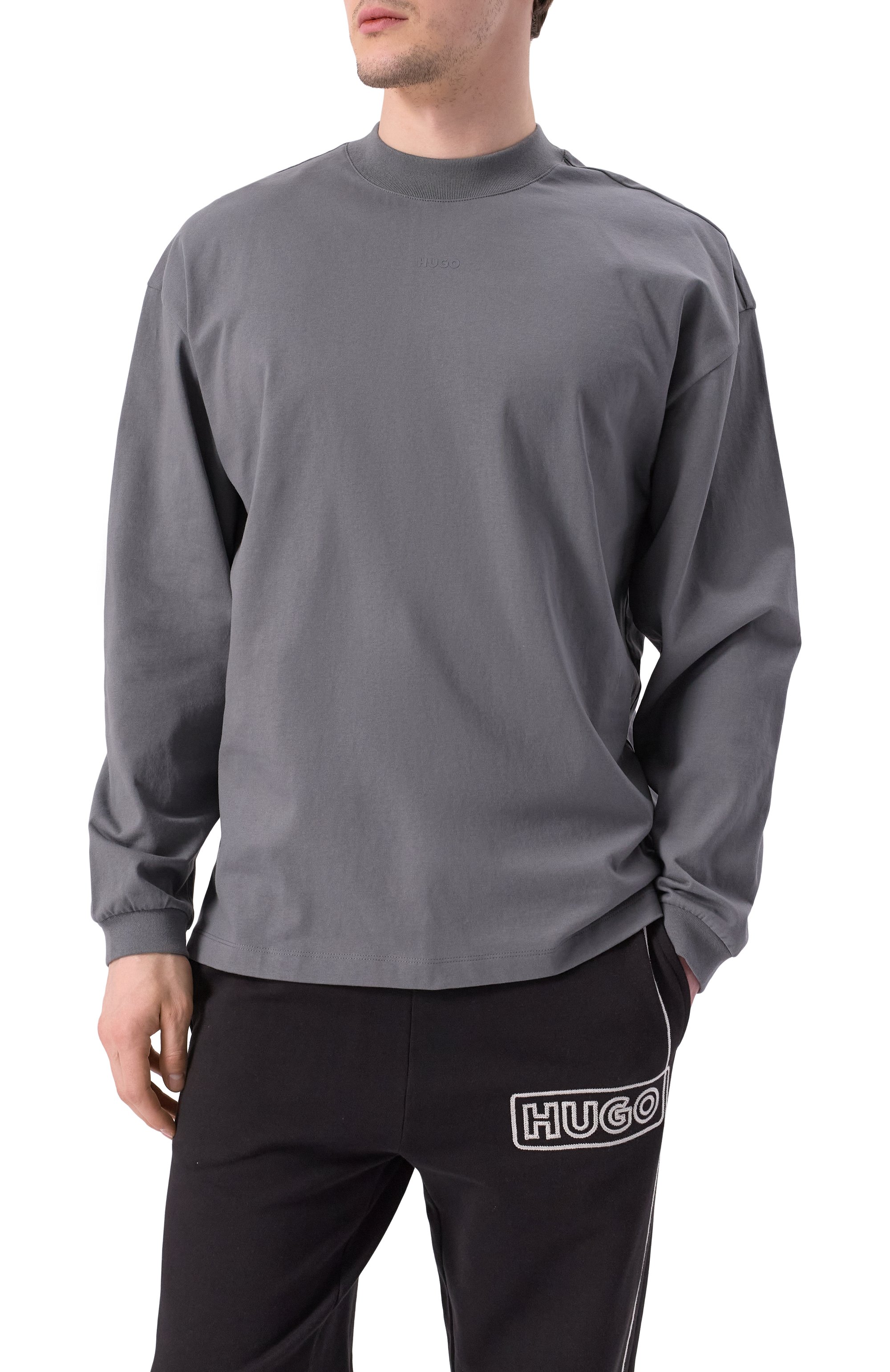 Хлопковый лонгслив HUGO, арт. 50511029, фото 3