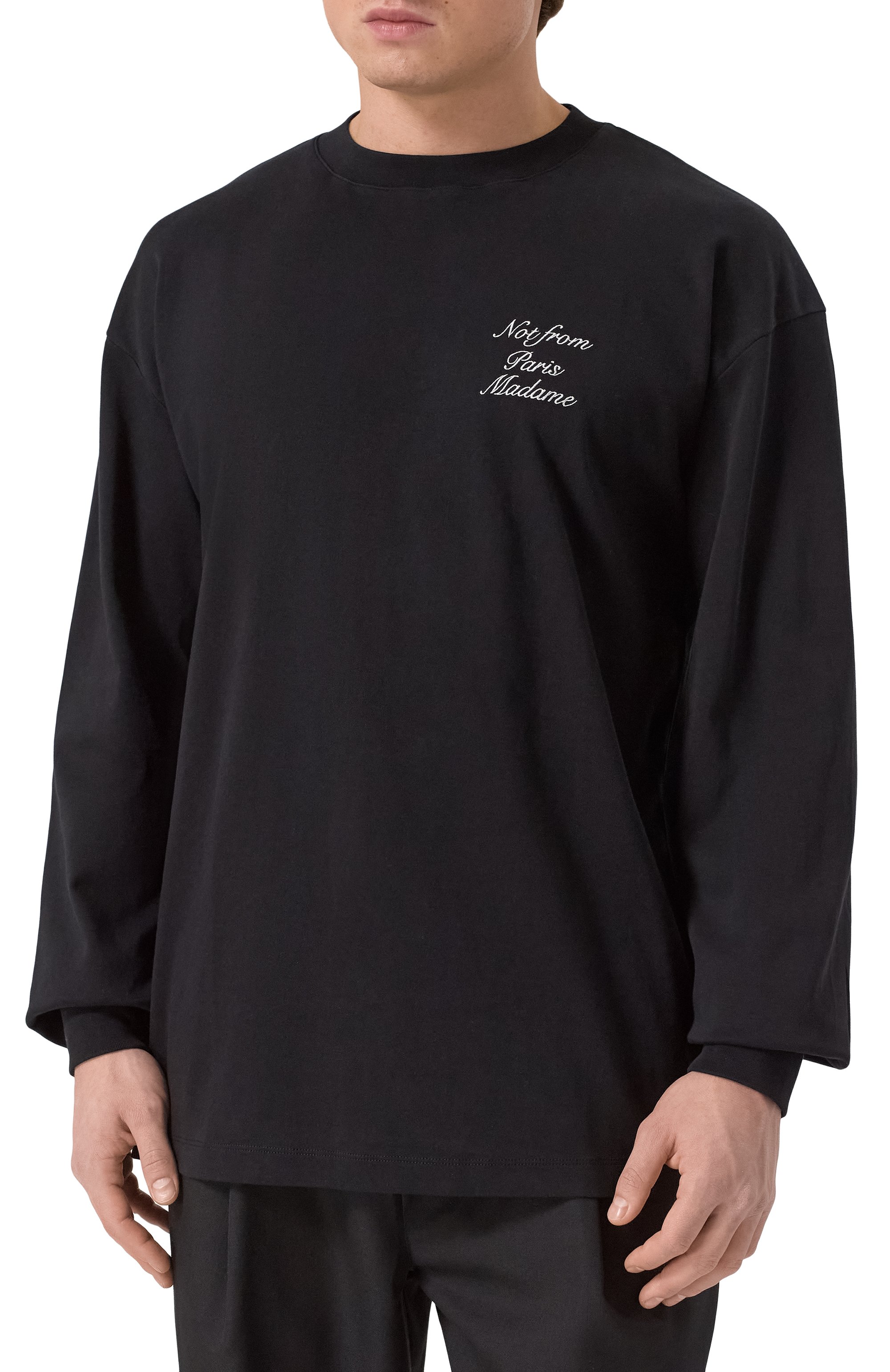 Хлопковый лонгслив DROLE DE MONSIEUR, арт. E-TS220-C0002-BL, фото 3