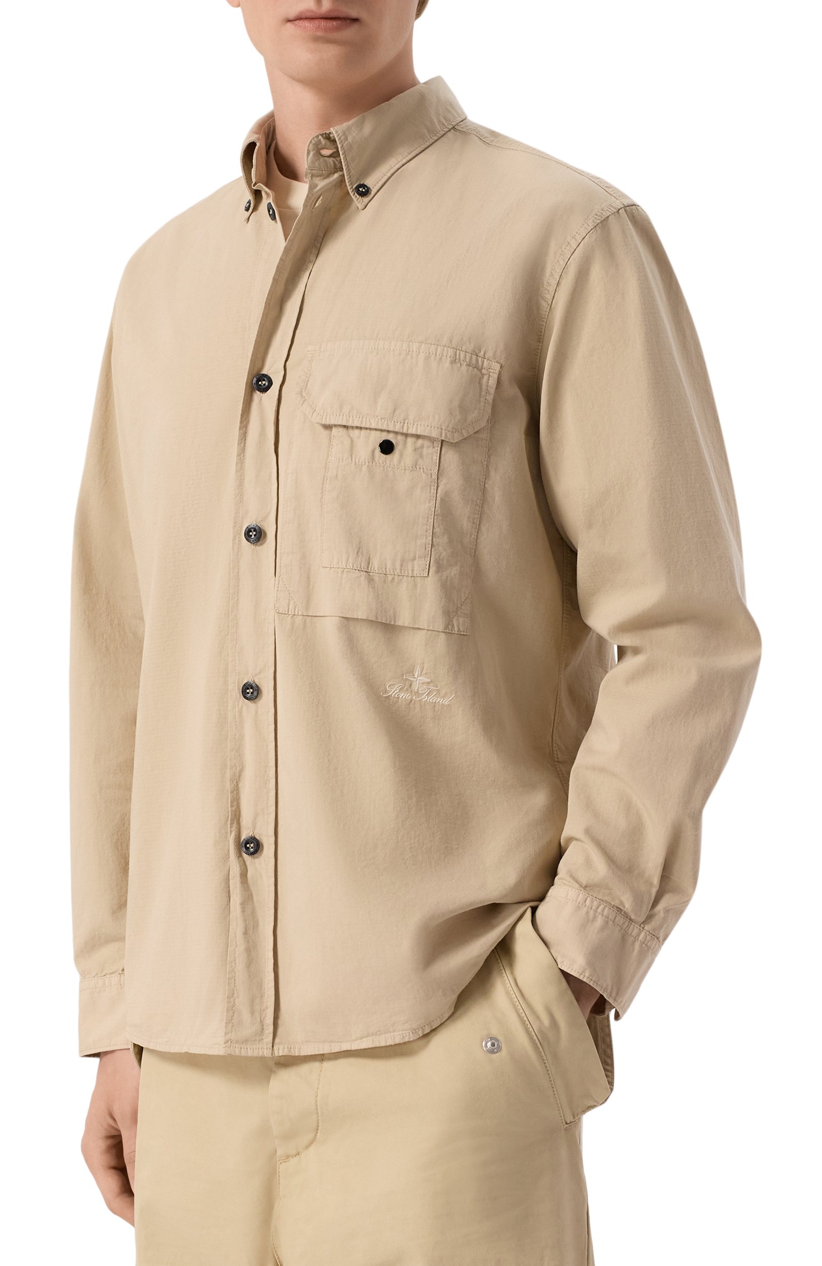 Хлопковая рубашка STONE ISLAND, арт. L1S151100028/S0318, фото 3