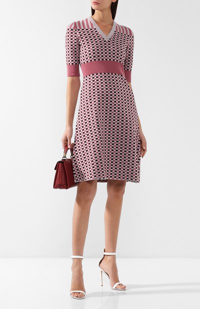 Платье из смеси шерсти и шелка BOTTEGA VENETA розового цвета по цене 190000 руб., арт. 546098/VEYN0, фото 2 Платье из смеси шерсти и шелка BOTTEGA VENETA, арт. 546098/VEYN0, фото 2