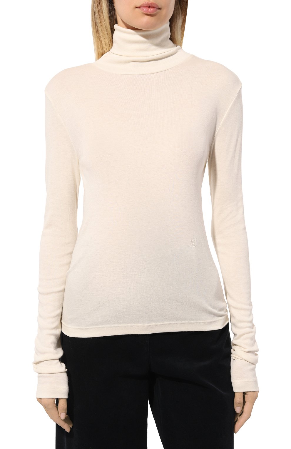 Водолазка HELMUT LANG молочного цвета по цене 21300 руб., арт. 001HW518, фото 3 Водолазка HELMUT LANG, арт. 001HW518, фото 3