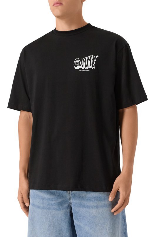 Хлопковая футболка Comme des Fuckdown CFABW01516 Чёрный  CFABW01516 Фото 3