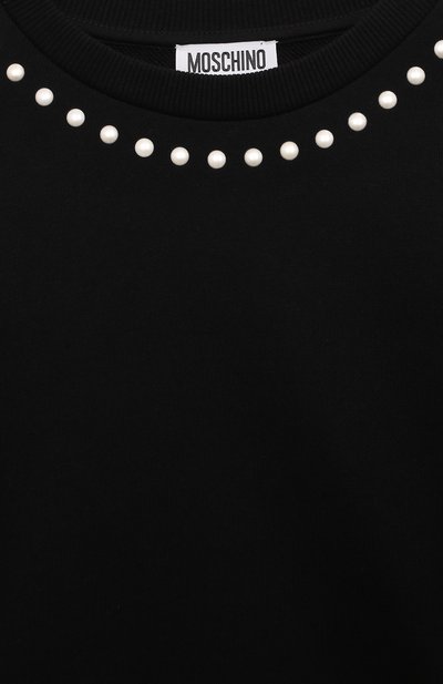 Хлопковый свитшот MOSCHINO черного цвета по цене 17550 руб., арт. HDF061/LCA23/10-14, фото 3 Хлопковый свитшот MOSCHINO, арт. HDF061/LCA23/10-14, фото 3