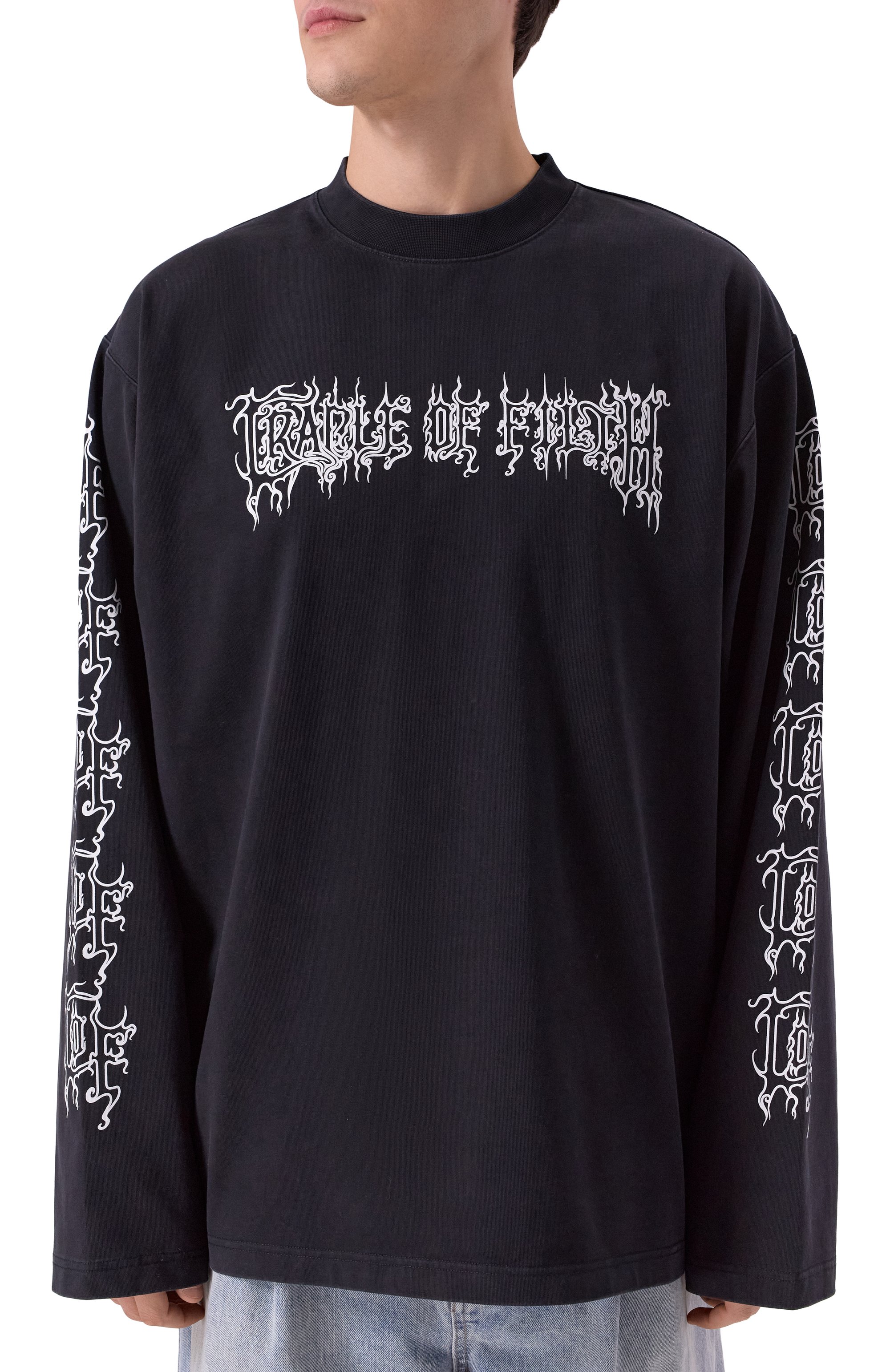 Хлопковый лонгслив vetements x cradle of filth VETEMENTS, арт. UCF76LS100B, фото 3