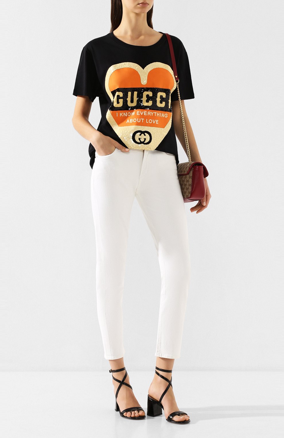Хлопковая футболка GUCCI черного цвета по цене 49050 руб., арт. 492347/XJB72, фото 2 Хлопковая футболка GUCCI, арт. 492347/XJB72, фото 2