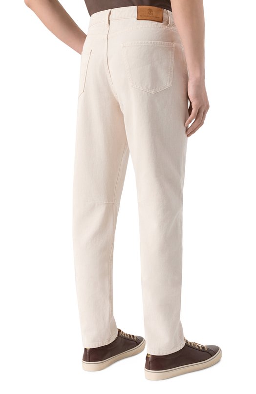 Джинсы Leisure fit Brunello Cucinelli M237UX1290 Кремовый  M237UX1290 Фото 4