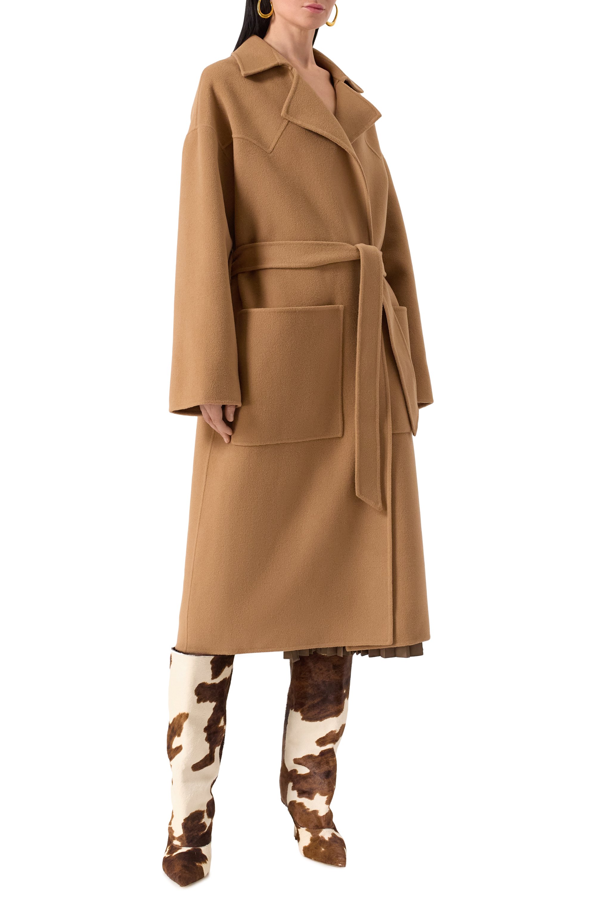 Пальто из шерсти и шелка NANUSHKA, арт. NW20CR0W00874, фото 3