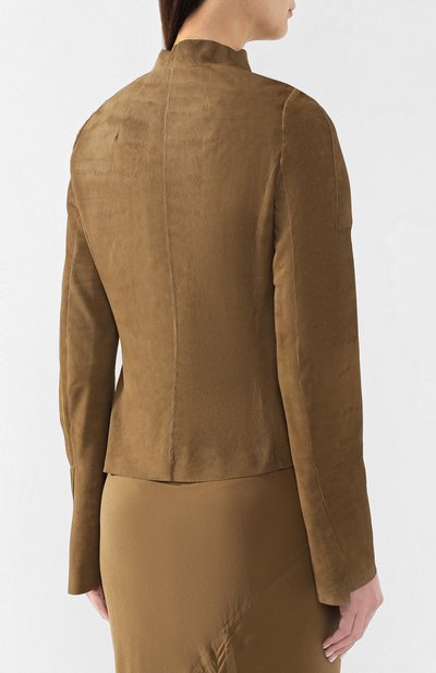Кожаный жакет RICK OWENS коричневого цвета по цене 119500 руб., арт. RP19S6734/LBA, фото 4 Кожаный жакет RICK OWENS, арт. RP19S6734/LBA, фото 4