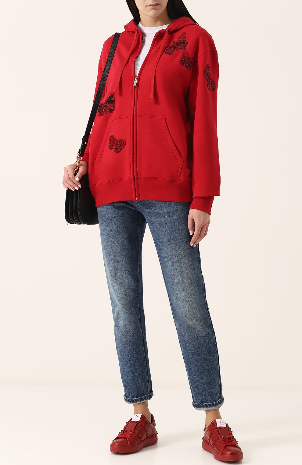 Кожаные кеды rockstud untitled на шнуровке VALENTINO, арт. PW2S0A01/MZD, фото 2