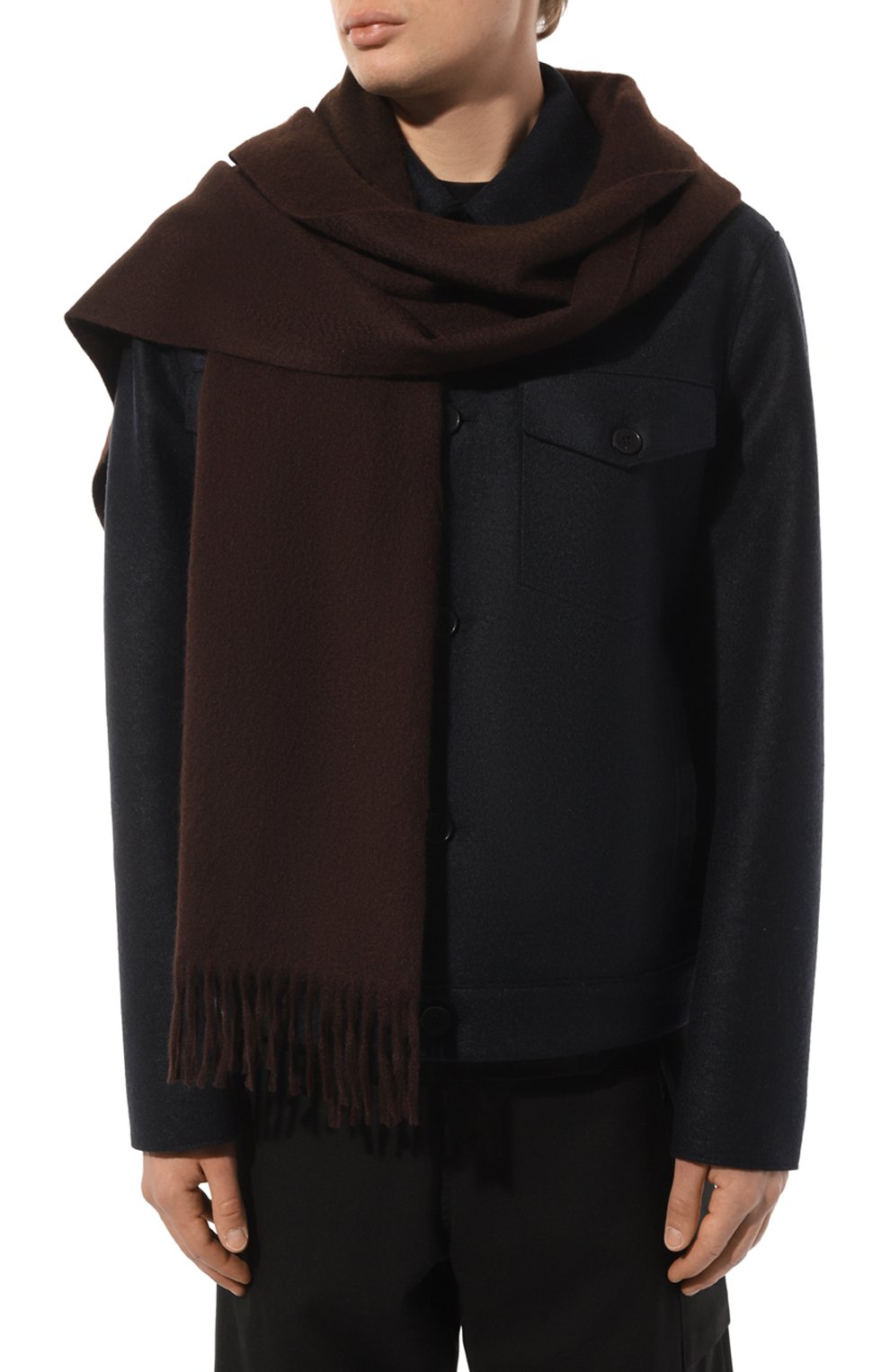 Шарф с отделкой из кожи аллигатора ZILLI, арт. SWF001M0310VBLE00N003, фото 2