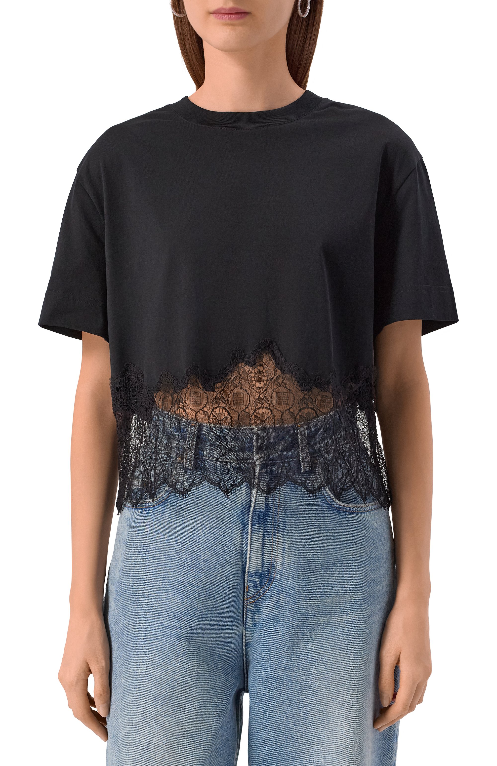 Хлопковая футболка GIVENCHY черного цвета по цене 96800 руб., арт. BW709X/3YNL, фото 3 Хлопковая футболка GIVENCHY, арт. BW709X/3YNL, фото 3