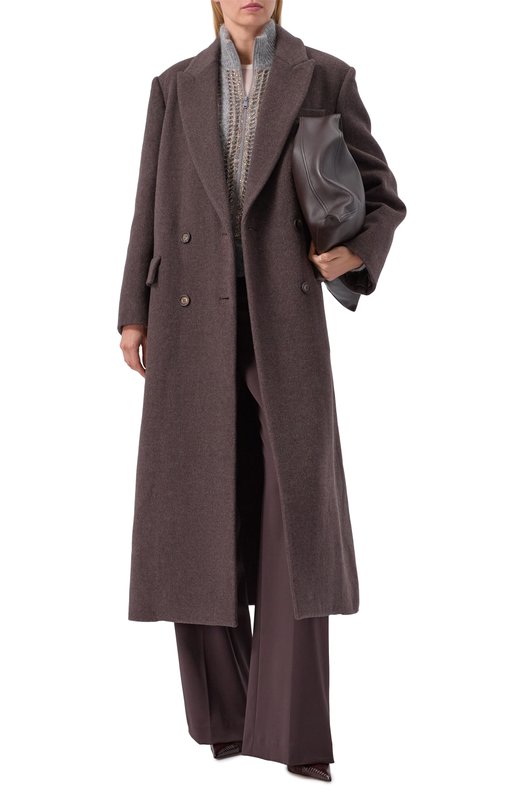 Пальто из шерсти и кашемира Brunello Cucinelli MD5329893 Коричневый  MD5329893 Фото 2