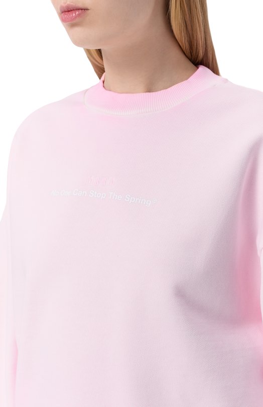 Хлопковый свитшот MSGM 4041MDM74SE/267287 Розовый  4041MDM74SE/267287 Фото 5