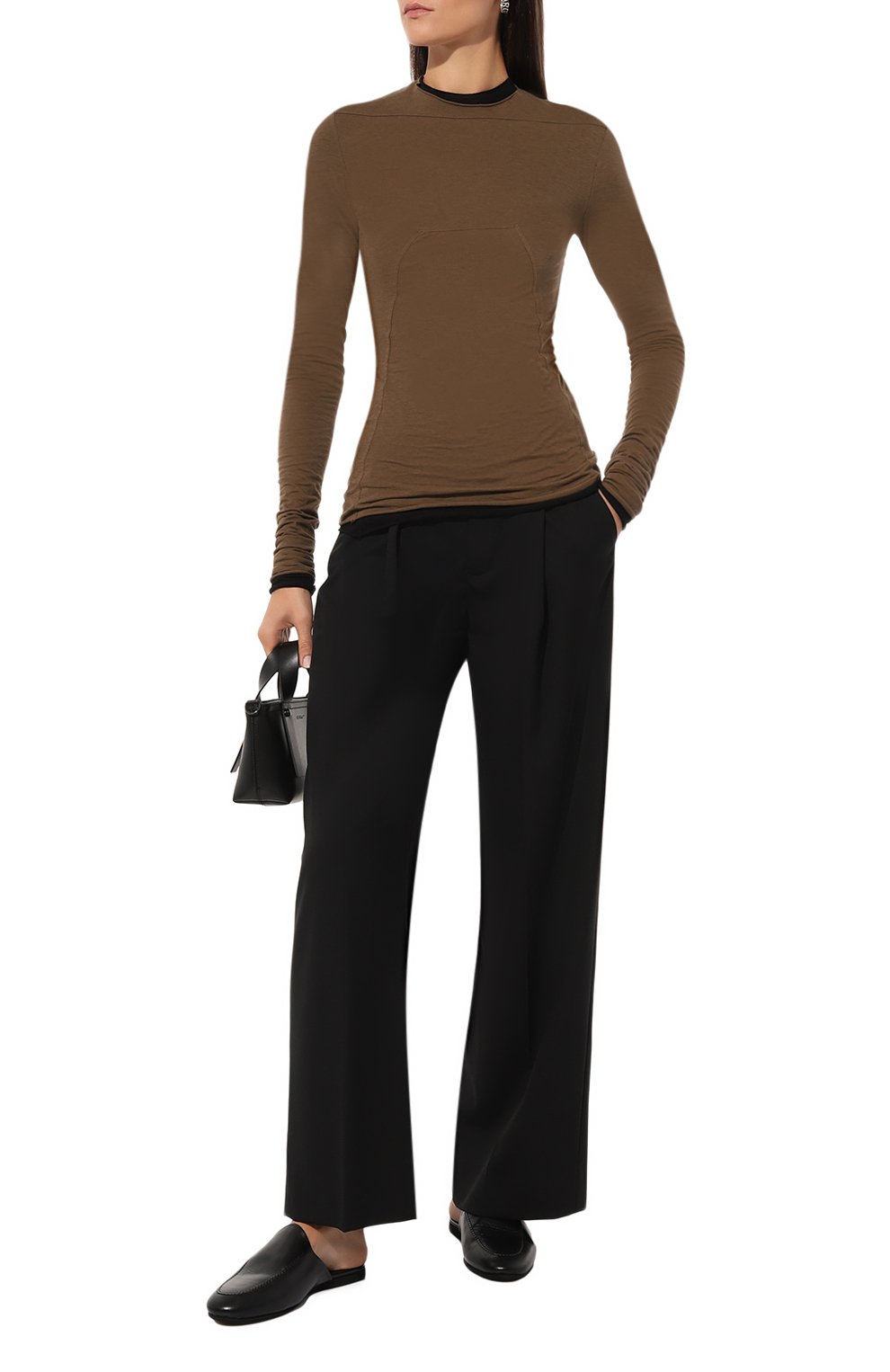 Лонгслив из хлопка и кашемира RICK OWENS черного цвета по цене 45400 руб., арт. RP02D3228/JWS, фото 2 Лонгслив из хлопка и кашемира RICK OWENS, арт. RP02D3228/JWS, фото 2