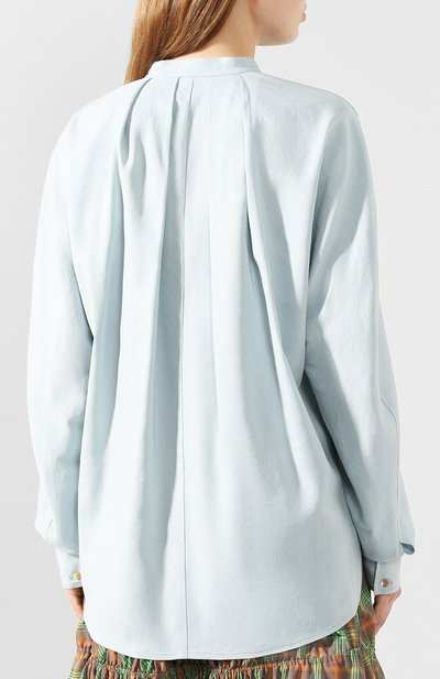 Рубашка REJINA PYO голубого цвета по цене 47000 руб., арт. C249/LINEN BLEND, фото 4 Рубашка REJINA PYO, арт. C249/LINEN BLEND, фото 4