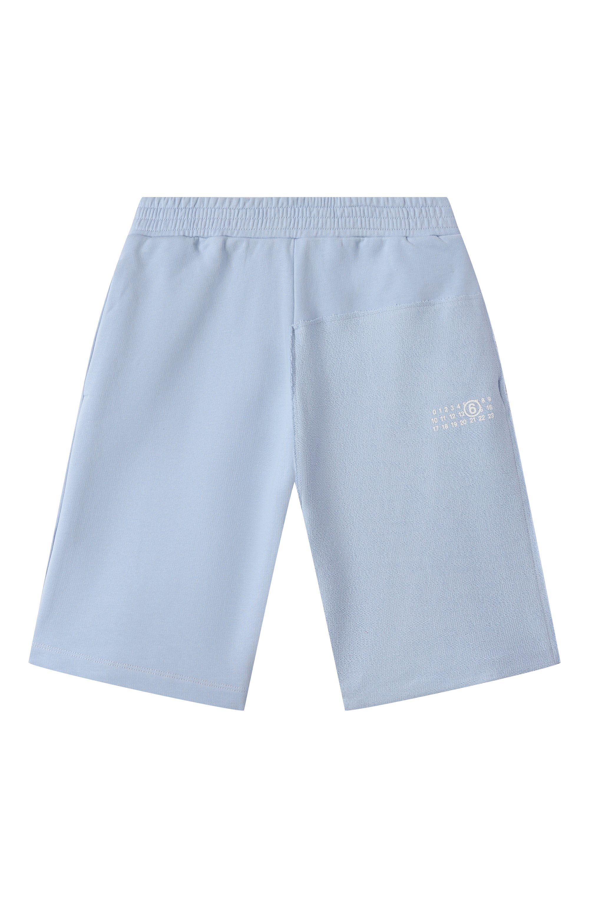 Хлопковые шорты MM6 голубого цвета по цене 19950 руб., арт. M60743/MM04H, фото 1 Хлопковые шорты MM6, арт. M60743/MM04H, фото 1