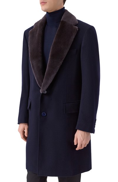 Кашемировое пальто с воротником из бобра STEFANO RICCI, арт. M1ZF992C10/C060HC, фото 3