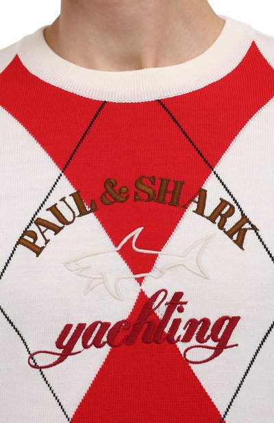 Джемпер PAUL&SHARK белого цвета по цене 35800 руб., арт. I20P1080/HV0, фото 5 Джемпер PAUL&SHARK, арт. I20P1080/HV0, фото 5